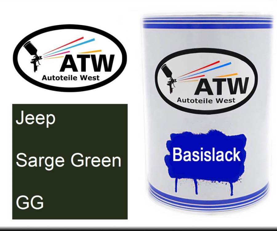 Jeep, Sarge Green, GG: 500ml Lackdose, von ATW Autoteile West.